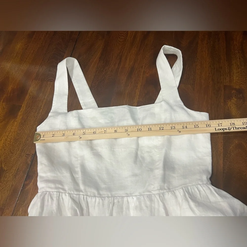 NWT! Quince | 100% European Linen Fit & Flare Midi Dress | White | M - Picture 6 of 7